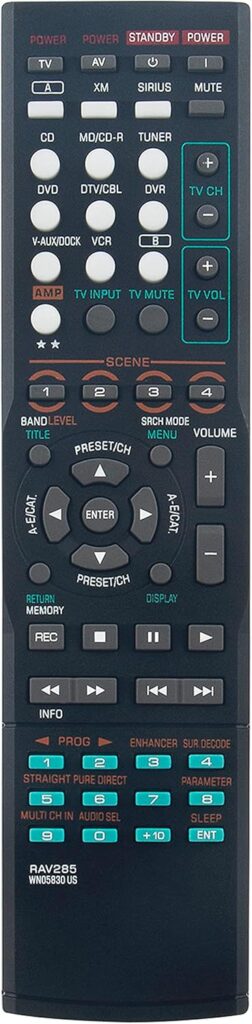 RAV285 WN05830US Replace Remote Control Compatible with Yamaha A/V Receiver RX-V663 RX-V663BL HTR-6160