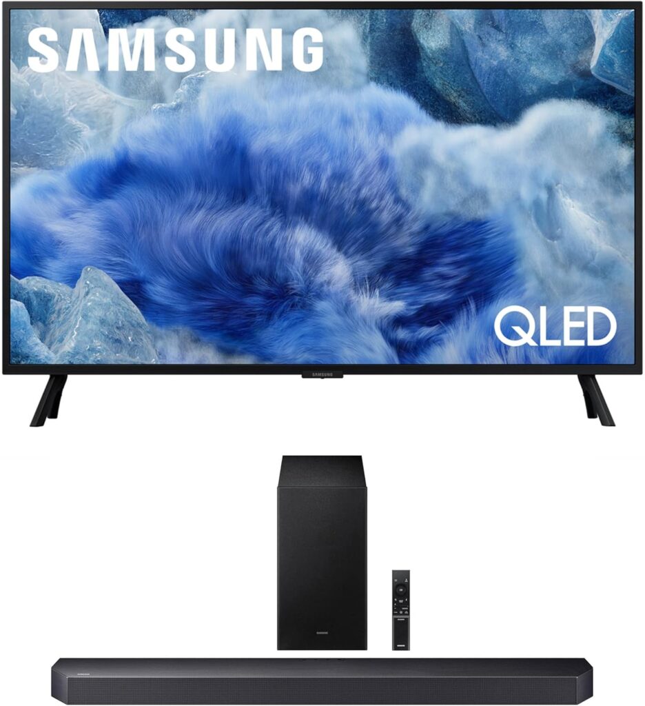 Samsung QN32Q8FAAFXZA 32 Inch Class QLED Q8F 4K Vision AI Smart TV with a HW-Q600F Q Series Soundbar 3.1.2 Ch Sound and Subwoofer (2025)