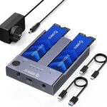 ORICO M.2 NVMe Docking Station Dual-Bay SSD Cloner USB A/C to NVMe SSD Enclosure Aluminum M.2 Duplicator for PCIe M-Key SSDs Max Up to 8TB Tool Free-M2P2