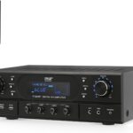 Pyle Bluetooth Home Theater Receiver Amplifier – 180W Peak Power Amp w/Treble, Bass, Echo Control, MP3/USB/FM, Dual Channel Audio Stereo System for Home Streaming Entertainment, Karaoke, Professional