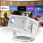 Smart Projector with Built in Apps – 2025 Outdoor Projector 4k, Native 1080P Projector with Wifi Bluetooth, 600 ANSI Proyector, Electric Focus & Auto Keystone, Compatible w Android/Phone/TV Stick
