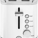 GE 2 Slice Toaster, Extra Wide Slots for Toasting Bagels, Breads, Waffles & More, 7 Adjustable Shade Settings, Removable Crumb Tray, Countertop Kitchen Essentials, 850 Watts, White