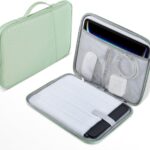 13 inch Laptop Sleeve Case for 2025 2024 MacBook Air 13.6 inch M4 M3 M2 Chip A3240 A3113 A2681 Water-Resistant Shockproof Handle Bag Cover w/Accessory Pocket -Mint Green