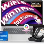 HP 2026 i7 Touchscreen Laptop, 15.6″ FHD Display, Intel i7-1355U (64GB RAM | 2TB SSD), Copilot Key, Numeric Keypad, Webcam, Windows 11 Pro, WiFi 6 & Bluetooth with SXK Accessory Kit