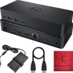 D6000 Dell Docking Station Dual Monitor with USB 3.0 & USB C – Universal Dock with 130W & HDMI Cable (Renewed)