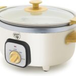 GreenLife 3.5QT Slow Cooker, Non-Toxic PFAS-Free Ceramic Nonstick Removable Interior Bowl, Programmable, Keep Warm, Stovetop & Oven Safe, Dishwasher Safe Parts, Glass Lid, Cream