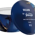 Febreze Scented Candle, Ocean Scent, 11 oz 4 Wick Candle, Single Pack