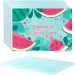 6Pack Sublimation Glass Cutting Board Blanks, Textured Tempered Glass Chopping Boards for Kitchen, Anti Slip Cutting Boards Heat Resistant Glass Plate Chopping Board for Kitchen DIY Heat Press Machine