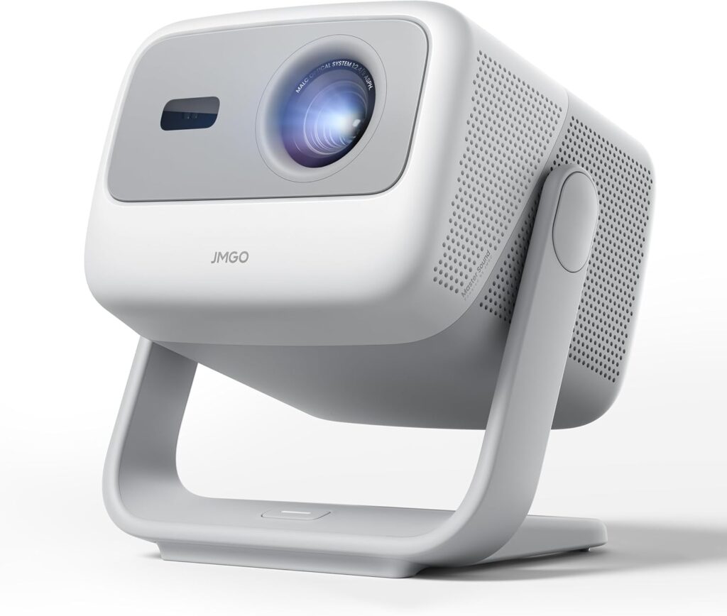 JMGO N1S GTV Portable Triple Laser Projector, 1080P FHD, 850 ISO Lumens, Official Netflix, HDR10, Gimbal Auto Image Correction, 200″ 3D Home Theater Projector, 2*5W Dolby Digital Speakers
