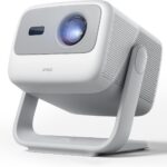 JMGO N1S GTV Portable Triple Laser Projector, 1080P FHD, 850 ISO Lumens, Official Netflix, HDR10, Gimbal Auto Image Correction, 200″ 3D Home Theater Projector, 2*5W Dolby Digital Speakers