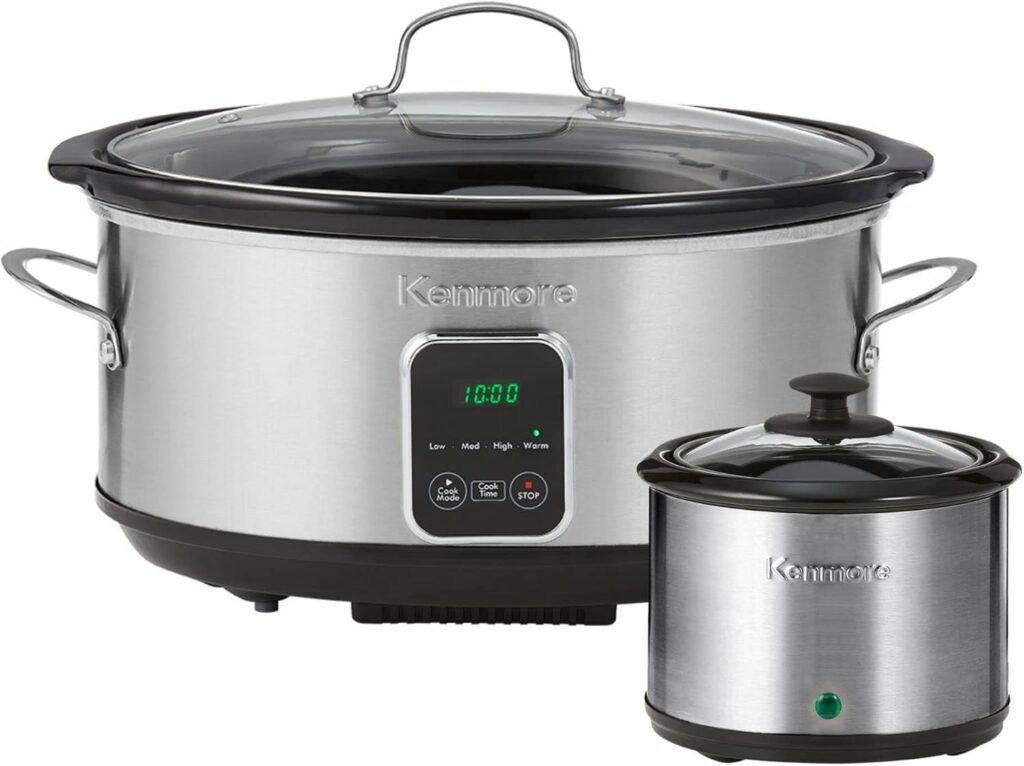 Kenmore 7 Quart Slow Cooker with Diper – Crock pot With Programmable Settings, Digital Controls, Large Capacity for Family Meals, Dishwasher-Safe Stoneware, Warm Rice & Sous Vide Stew