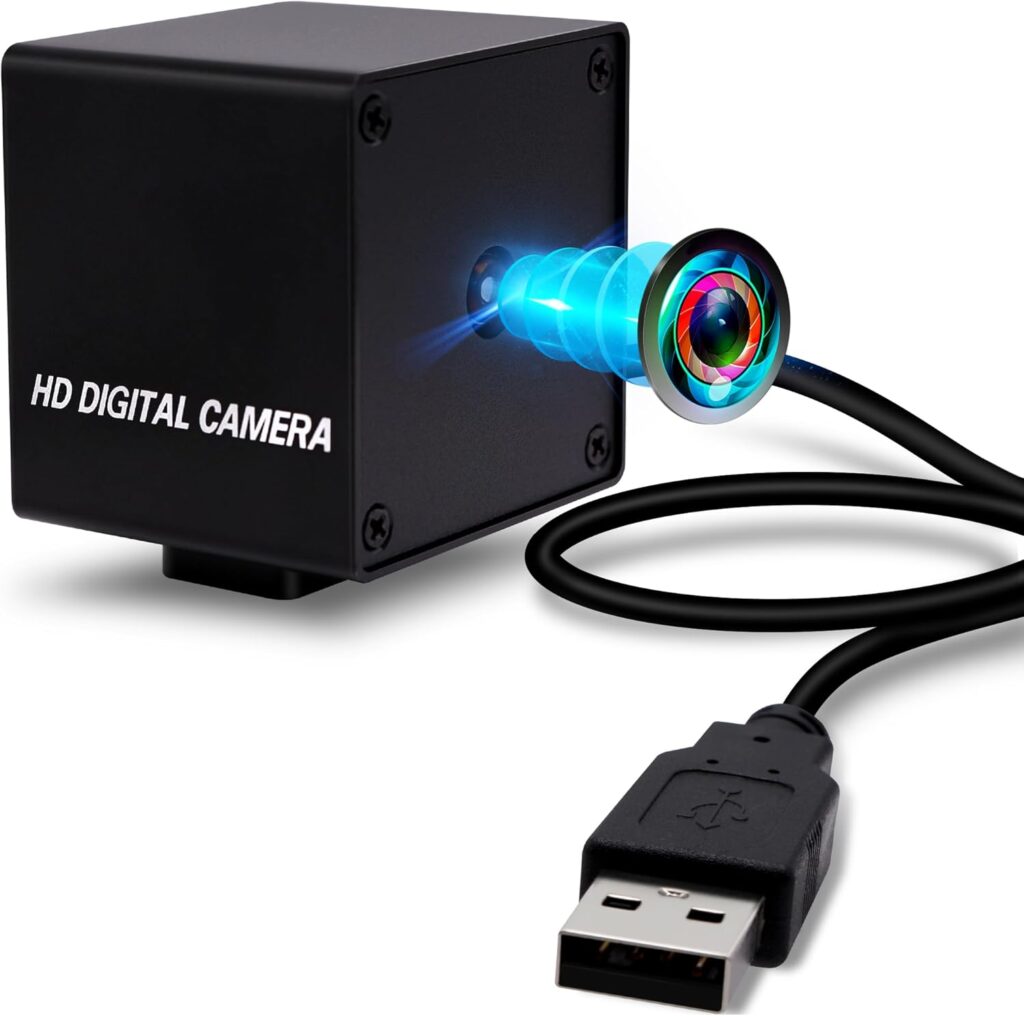 USB Camera 48MP Webcam Ultra HD Autofocus 70 Degree Lens with Metal Case,200ms Fast Automatically Focus Clear USB Camera Plug and Play for PC Raspberry Pi Jetson Nano Laptop Prototype Camera