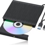 External Blu-ray Drive, Portable Blu-ray Player & CD DVD Burner – USB 3.0 & Type-C BD/DVD/CD Reader, Plug and Play, Lightweight for Windows/Mac/Linux (2 in 1)
