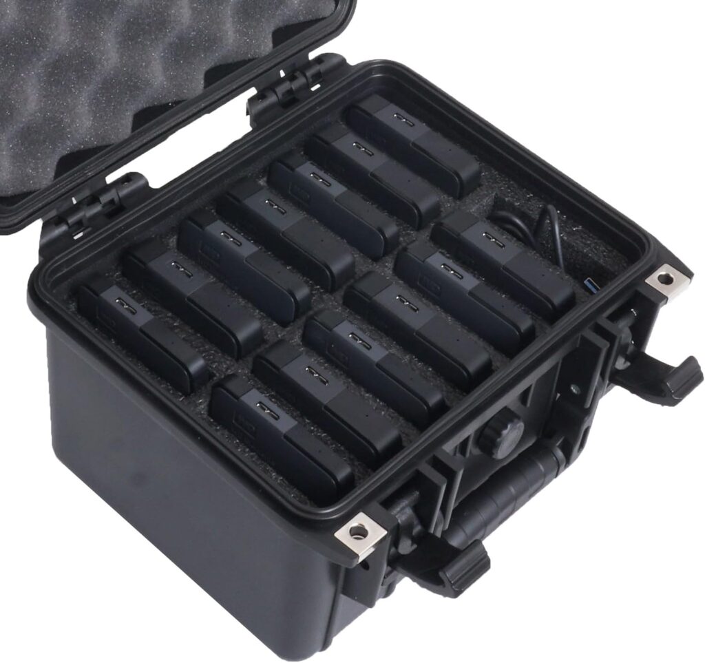 Case Club 14 External Hard Drive Case. Waterproof, Airtight, & Heavy Duty. Includes Pressure Relief Valve, Folding Handle, Padlock Holes, O-Ring Seal.