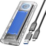 ORICO 40Gbps M.2 NVMe SSD Enclosure with Built-in Cooling Fan, Tool-Free External Hard Drive Enclosure, Support 2230 2242 2260 2280(M Key), Compatible with Thunderbolt 3/4 USB4/3.2/3.1/3.0/2.0-TCM2U4