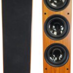 Rockville RockTower 68C Passive Tower Speaker, 8 Ohm, Classic Wood Grain, 500W Peak, 3-Way, Dual 6.5″, MDF Cabinet, Detachable Grille, for Home Audio, 2-Piece