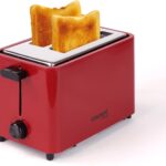 Courant 2-Slice Toaster Cool Touch with Extra Wide Slots For Bread, Bagels & Waffle with 6 Adjustable Shade Settings, CrumbTray & Cancel Function Extra-Lift Feature, compact Design – Red