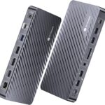 Docking Station 3 Monitors, 13-in-1 Laptop Docking Station with 120W Power Adapter, 4K HDMI and 2 x DP, 100W PD, 10Gbps USB-C/A, Ethernet, Audio, SD, USB-C Dock for MacBook/Chrome/Dell/HP/Lenovo