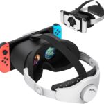 Upgraded VR Headset for Nintendo Switch & Switch OLED Model, Switch VR Games Glasses with Adjustable HD Lenses and Head Strap with Rotary Button, Labo VR for Switch Accessory(Black&White)