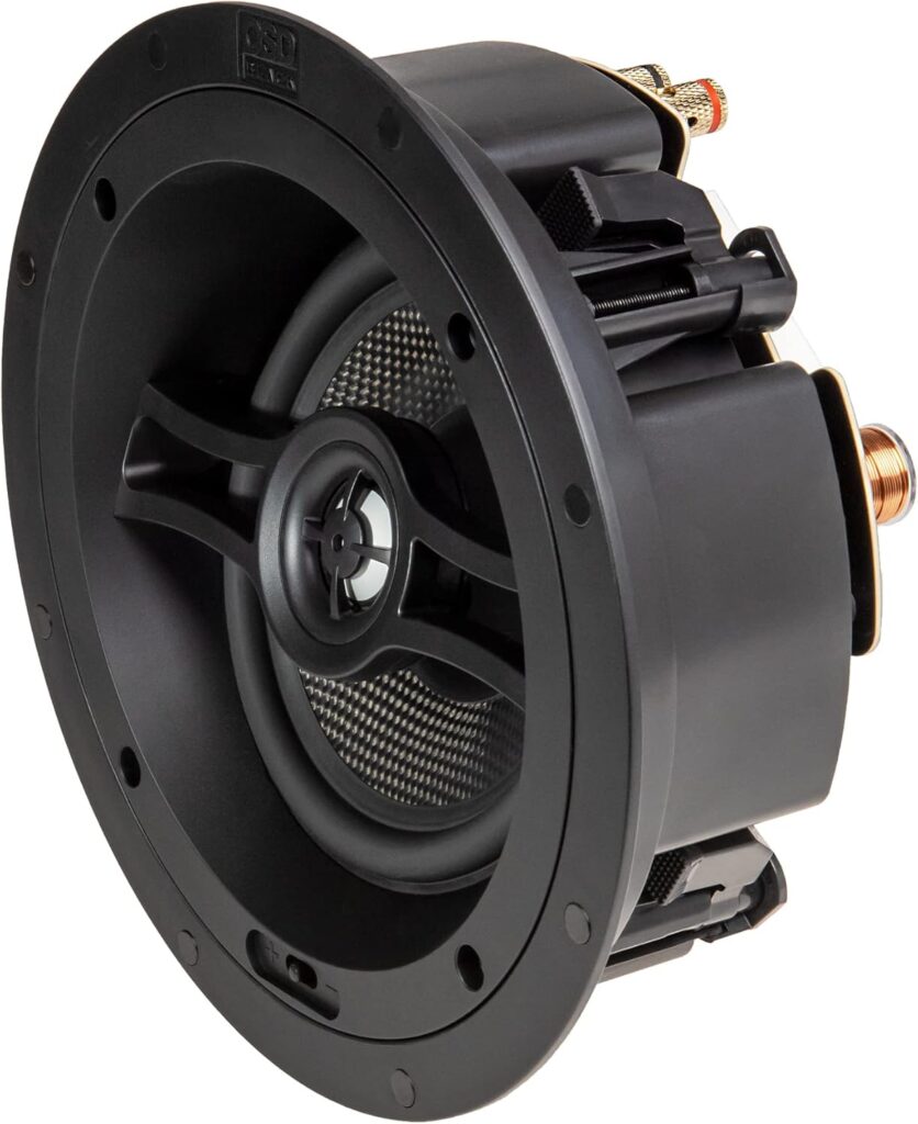 6.5″ Angled in-Ceiling Speaker – Trimless Design with Pivoting Tweeter for 3D Audio & Immersive Home Theater Surround Sound, Single BK-R63A