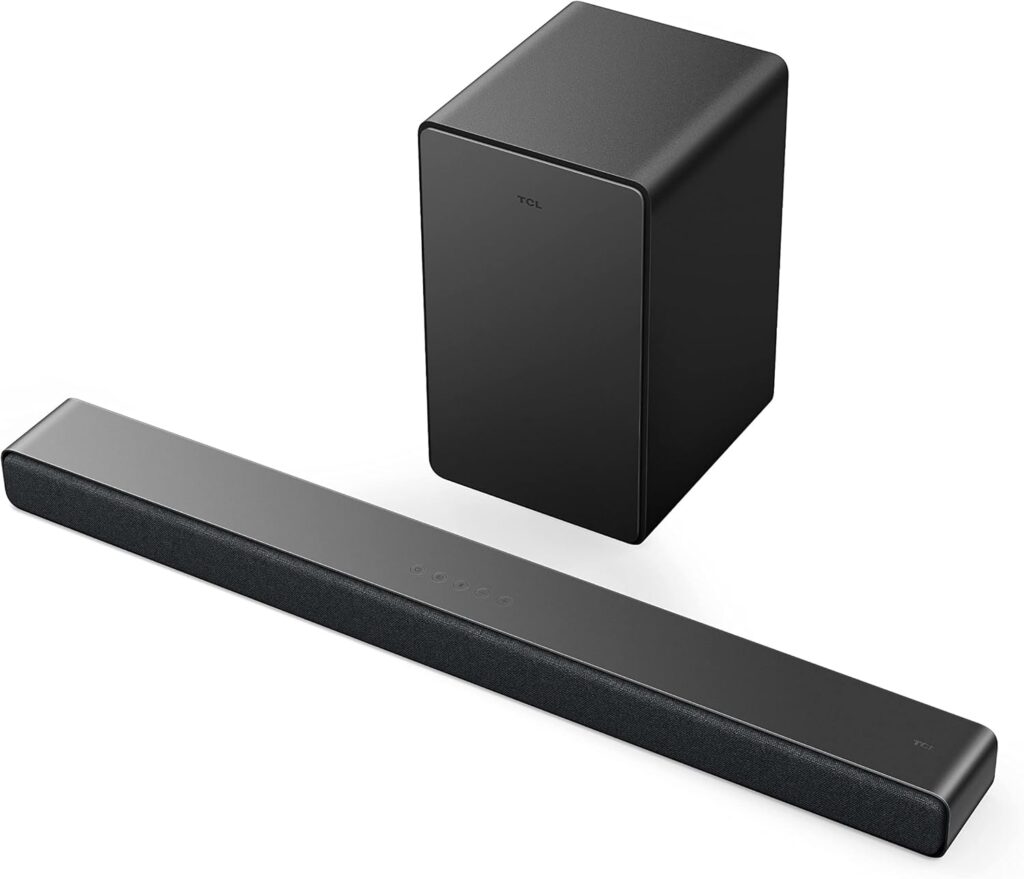 TCL 3.1ch Sound Bar with Wireless Subwoofer (Q6310, 2023 Model), Dolby Audio, DTS Virtual:X, Built-in Center Channel Speaker, Auto Room Calibration, Wall Mount/HDMI Cable Included