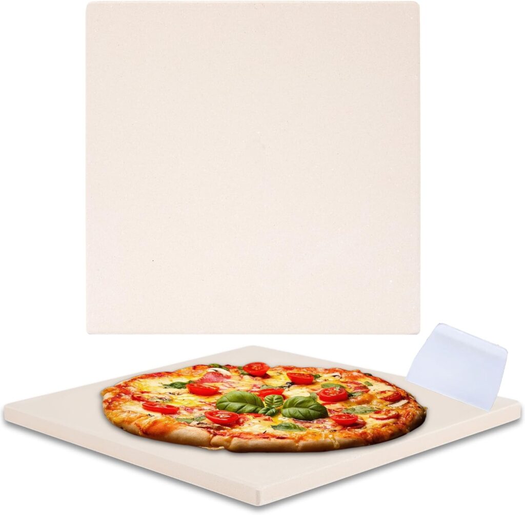 10”x10.4”x0.5” Pizza Stone for Toaster Oven | Rectangular Cordierite Grilling Stone Bread Baking Stone for Grill, Oven