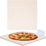 10”x10.4”x0.5” Pizza Stone for Toaster Oven | Rectangular Cordierite Grilling Stone Bread Baking Stone for Grill, Oven