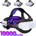 Battery HeadStrap Compatible with Oculus Meta Quest 3S/Quest 3/Quest 2, 10000mAh VR Headset Strap Quest 3S Replacement Enhanced Comfort Sega Dreamcast Games