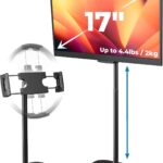 COOPER TabStand, 20″ Tall iPad Stand for Desk, Portable Monitor Holder up to 17″ Holds 4.4lb, Desktop Tablet Stand, Tablet Mount, Apple iPad Holder for Desk, for Samsung, Kindle, Fire (Night Black)