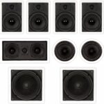 Theater Solutions TST87 in Wall and in Ceiling 8″ Speakers 2000W Home Theater 7.2 Speaker System
