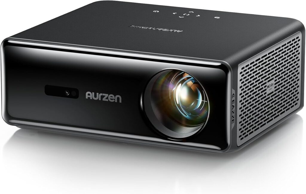 Aurzen EAZZE D1 MAX Google TV Plus, 4K Supported Smart Projector with WiFi and Bluetooth, MEMC Technology, 950 ANSI Lumens, Fully Automatics, DoIby Audio, Movie Home Theater Projector Outdoors, Black