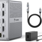 DisplayLink Docking Station Dual Monitor 4K@60HZ for MacBook, Windows, TobenONE Universal Mac mini M4 Dock with 2 HDMI & 2 DP, 65W Power Delivery, 7 USB, USB-C 3.1, Ethernet, SD/TF