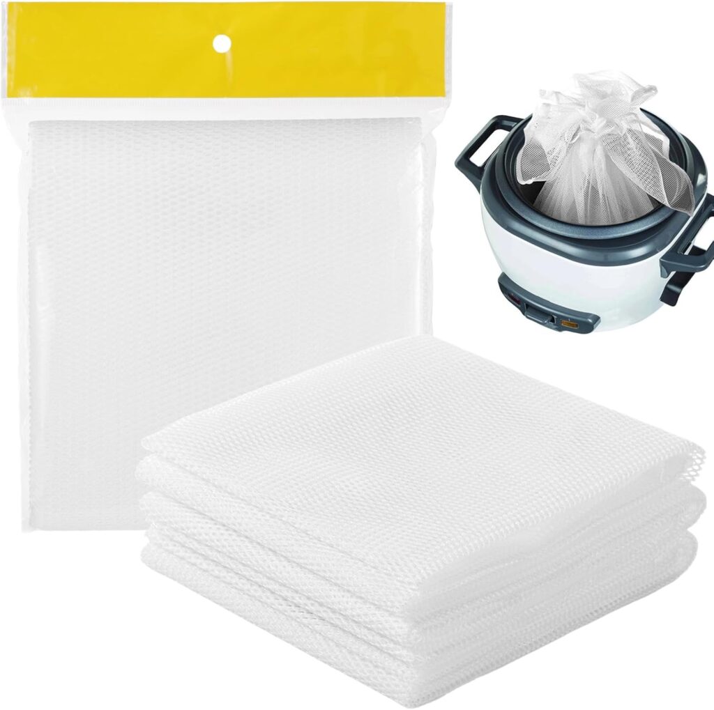4 Pcs Rice Net, 43.3″×39.4″ Sushi Rice Cooking Net, Non-Stick Fine Mesh Rice Cooker Napkins, Tetoron Rice Nets, Cooking Steam Cloths for Homes, Restaurants, Camping