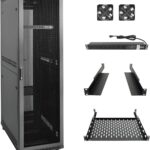 Tecmojo 42U Server Rack Network Cabinet with PDU, Cooling Fans, Rack Rails, Shelf & Casters Locking Data Cabinet Enclosure for 19″ Server, Networking, AV, IT Equipment, Mesh Door (42U 23.6″w*31.5″d )