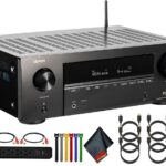 Denon X-Series AVR-X1800H 7.2-Channel Network A/V Receiver Bundle Including: Surge Protector, 3X RCA Cable, 6X HDMI Cable, 2X Auxiliary Cable, Cable Ties, Cleaning Kit, More Accessories