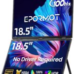 Portable Dual Monitor 18.5″ 100Hz FHD 1080P Stacked Monitor, Dual Vertical Displays for Coding/Gaming/Trading, USB-C Mini HDMI Laptop Screen Extender(No Driver Needed)