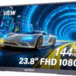 InnoView Large Portable Monitor 23.8inch FHD 1080P 144Hz USB-C, HDMI Computer Display HDR 100% sRGB IPS Gaming Monitor W/180°Adjustable DC Eyes Care Stand for Laptop PC MAC Phone PS4 Xbox Switch