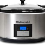Maxi-Matic Elite Platinum MST-900VXD 8.5-Quart Stainless Steel Programmable Slow Cooker w/Locking Lid, Black