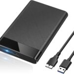 POSUGEAR 2.5” External Hard Drive Enclosure USB 3.0 to SATA III Tool-Free External Hard Drive Case for 7mm/9.5mm 2.5 inch SSD HDD with UASP, Compatible with WD Toshiba Samsung Hitachi PS4 Xbox PC TV