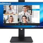 27” Business Webcam Monitor, 1080P IPS 120HZ, Video Conference Monitor – Built-in Adjustable 3MP Webcam, Mic Array, Speakers, Eye Care, Frameless, HDMI, DisplayPort, VGA, USB 2.0