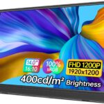 14 Inch Portable Monitor FHD1200P Ultra-Slim for Laptop Monitor, USB-C&HDMI Plug&Play,100% SRGB,Dual Speakers Extender Display. Built-in Stand,for Laptop,PC Phone Xbox PS4/5