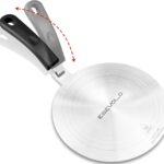 9.45 inch Heat Diffuser Stainless Steel Induction Diffuser Plate for Electric Gas Stove Glass Induction Cooktop, Induction Adapter Plate with Detachable Handle, Black