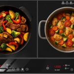 Double Burner Induction Cooktop, 1800W Portable Induction Cooktop 2 Burner with 9 Temp & Power Independent Touch Control, Electric Stove Top Cooker with Safety Lock, 3 Hour Timer