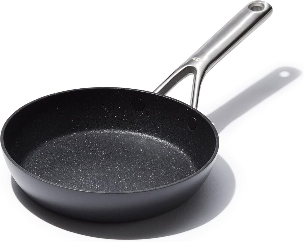 OXO Professional 8″ Frying Pan Skillet, Hard Anodized Ceramic Nonstick Cookware PFAS-Free, Induction Suitable, Stainless Steel Handle, Diamond Reinforced Coating, Dishwasher Safe, Oven Safe, Black