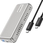 WAVLINK 40Gbps M.2 NVMe SSD Enclosure for MacBook/Mac mini (M4/M3/M2/M1), NVMe Enclosure Compatible with TBT4/TBT3/USB4/USB3.2, Supports 2230/2242/2260/2280 B+M/M-Key PCIe SSD, Tool-Free Installation