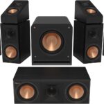 Klipsch Reference Premiere RP-600M II 5.1.2 Home Theater System with a Larger 90° x 90° Hybrid Tractrix Horn, 6.5″ Cerametallic Woofers and a 10-inch RP-1000SW Subwoofer in Ebony