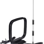 Bingfu Magnetic Base FM Radio Antenna and AM Loop Antenna for Pioneer Onkyo Yamaha Marantz Indoor Digital HD Radio FM Bluetooth Home Stereo Receiver AV Audio Video Home Theater Receiver