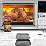 Nuwave Bravo Air Fryer Toaster Smart Oven, 12-in-1 Countertop Convection, 30-QT XL Capacity, 50°-500°F Controls, Top and Bottom Heater Adjustments 0%-100%, Brushed Stainless Steel Look (Renewed)