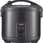 Tiger JNP-S18U-KY 10 Cup Capacity White Rice Cooker with Non-Stick Inner Pot, Retractable Power Cord, and Keep Warm up to 12 hours (Obsidian Black)