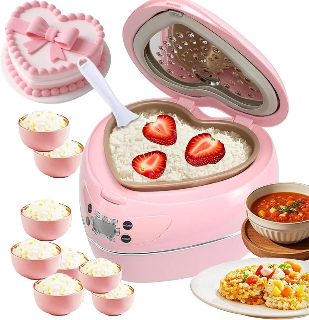 Pink Rice Cooker, Smart Rice Cooker 8 Cup With Delay Preset Timer And Auto Thermostat, Gifts Keep Warm For Brown Rice, Yogurt, Cake, Tomato Soup